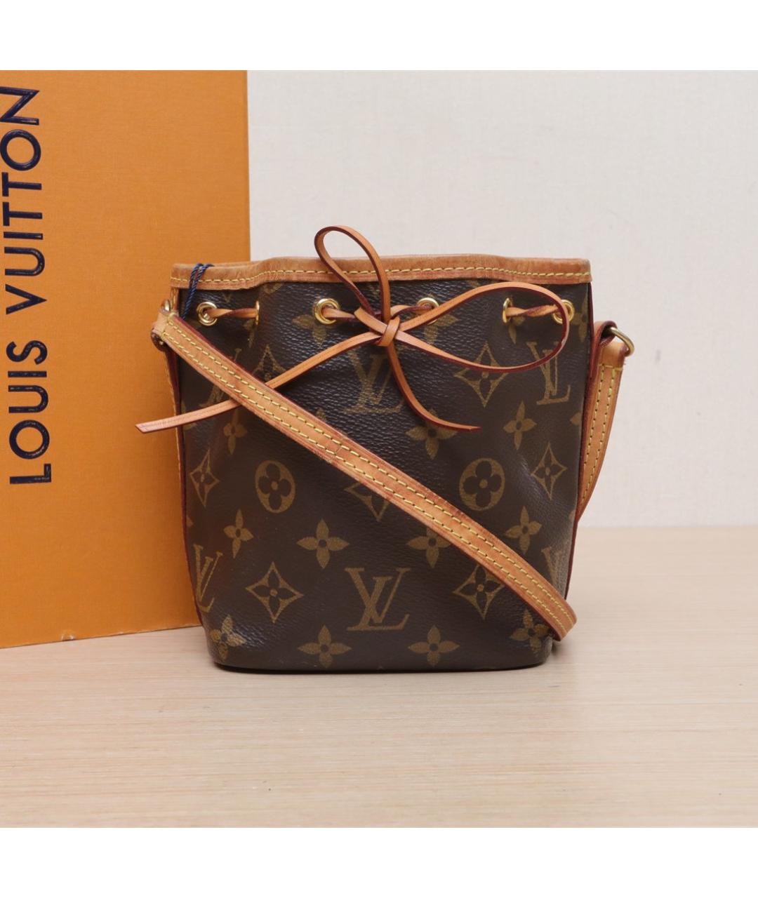LOUIS VUITTON Коричневая кожаная сумка через плечо, фото 5