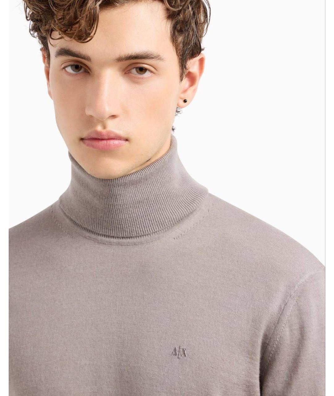 ARMANI EXCHANGE Серый шерстяной джемпер / свитер, фото 3
