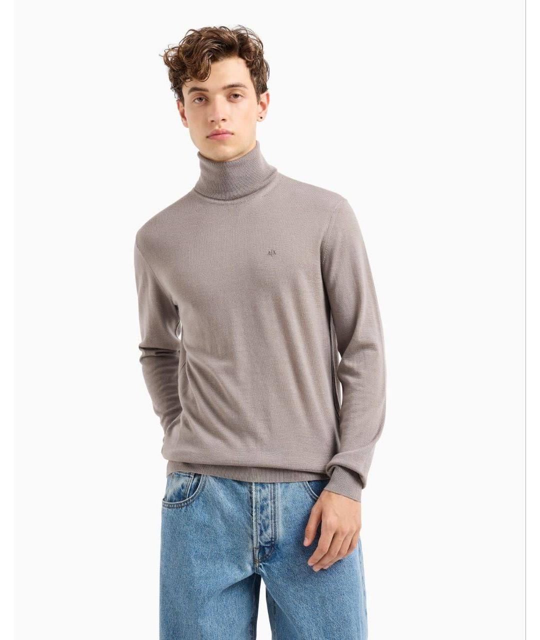 ARMANI EXCHANGE Серый шерстяной джемпер / свитер, фото 2