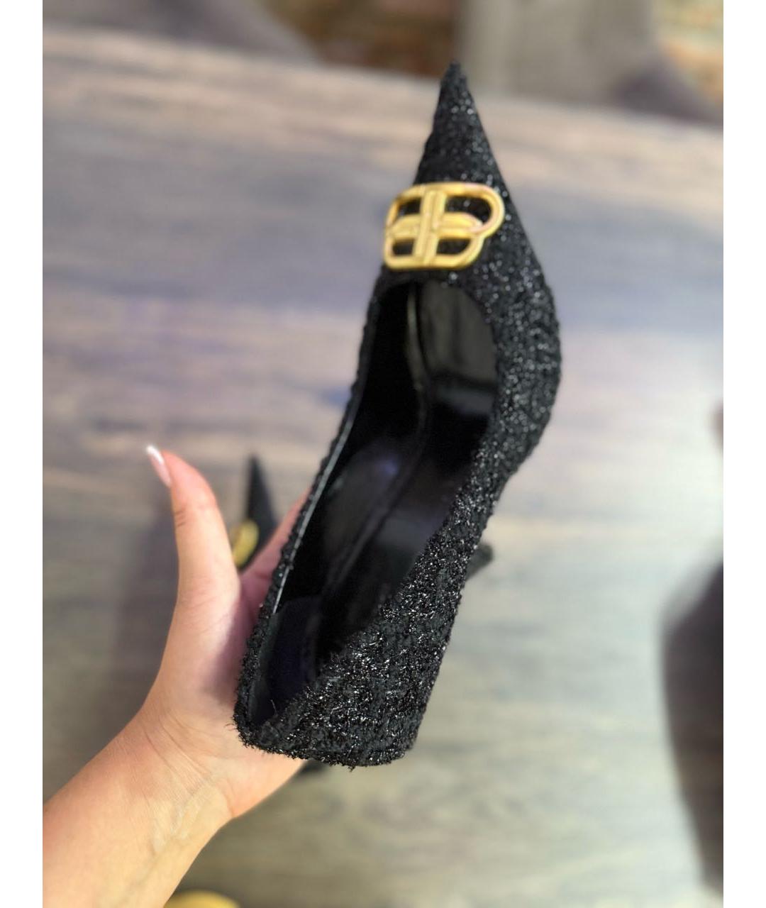 BALENCIAGA Черные кожаные туфли, фото 4