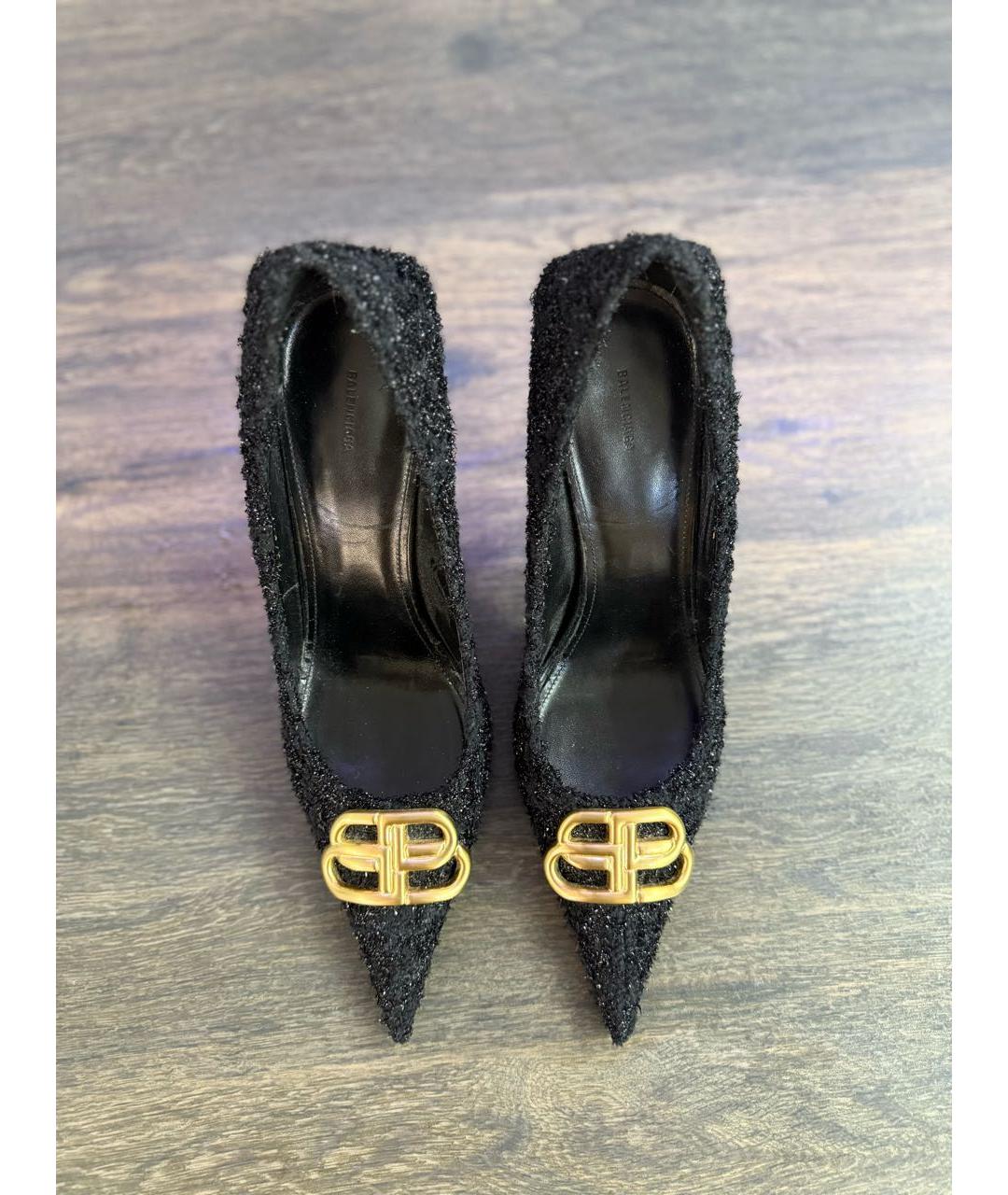 BALENCIAGA Черные кожаные туфли, фото 2
