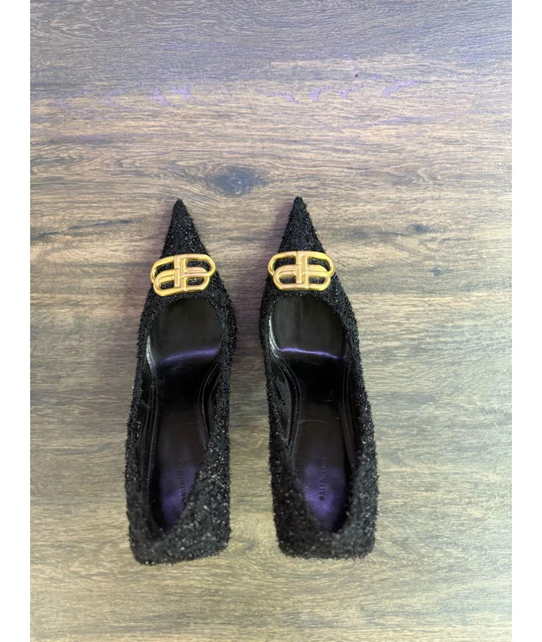 BALENCIAGA Черные кожаные туфли, фото 3