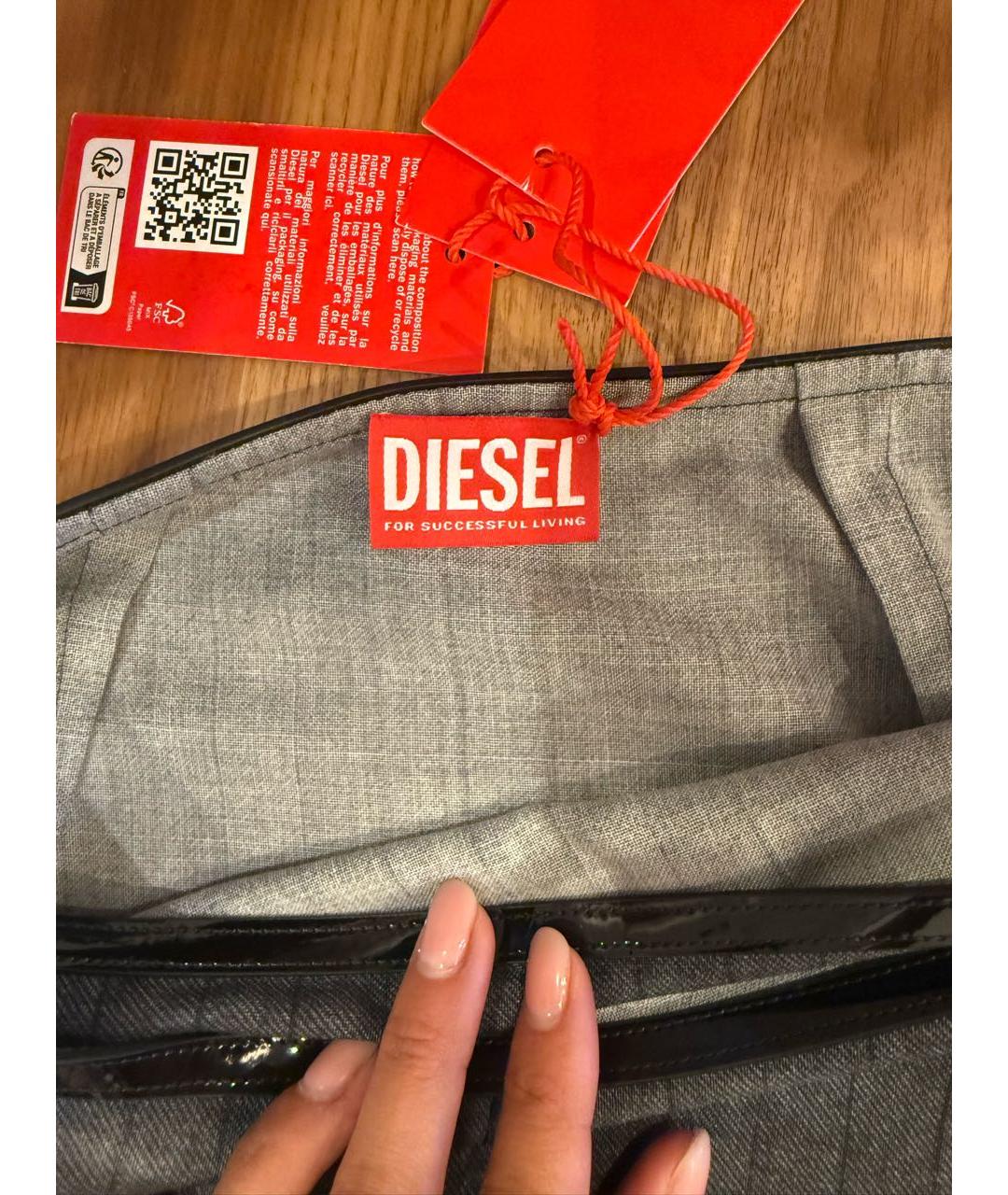 DIESEL Серая шерстяная юбка миди, фото 3