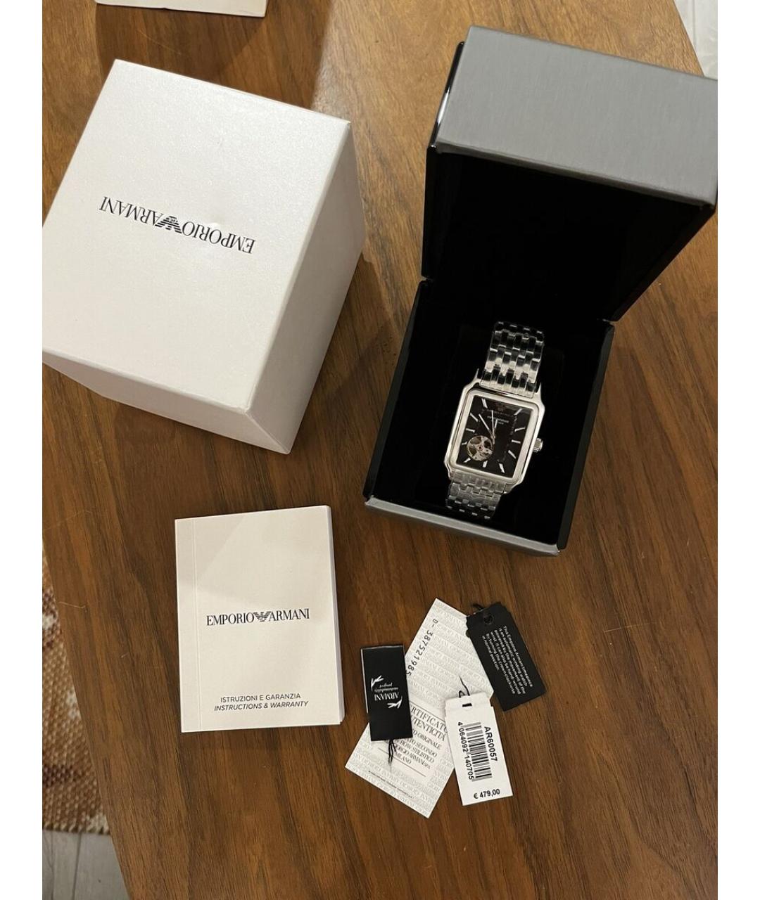 EMPORIO ARMANI Серебряные стальные часы, фото 8