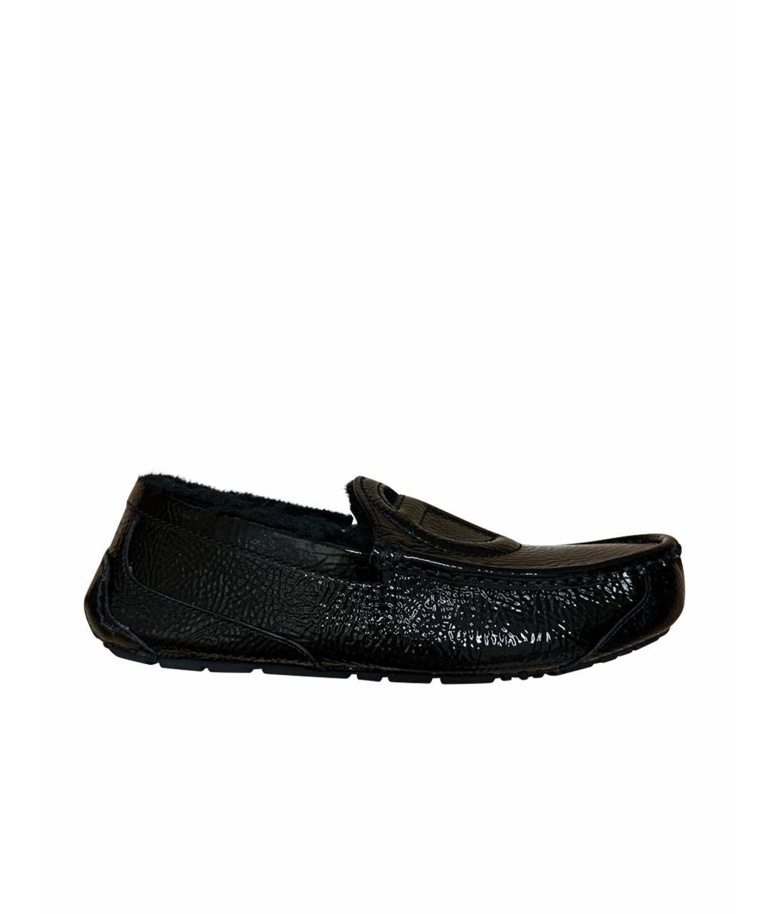 UGG AUSTRALIA Черные мокасины из лакированной кожи, фото 1