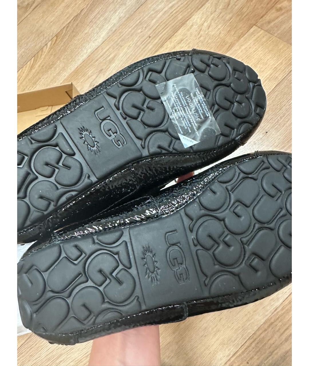 UGG AUSTRALIA Черные мокасины из лакированной кожи, фото 4