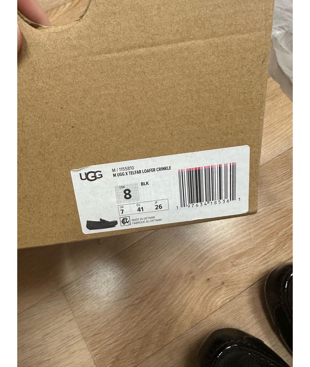 UGG AUSTRALIA Черные мокасины из лакированной кожи, фото 6