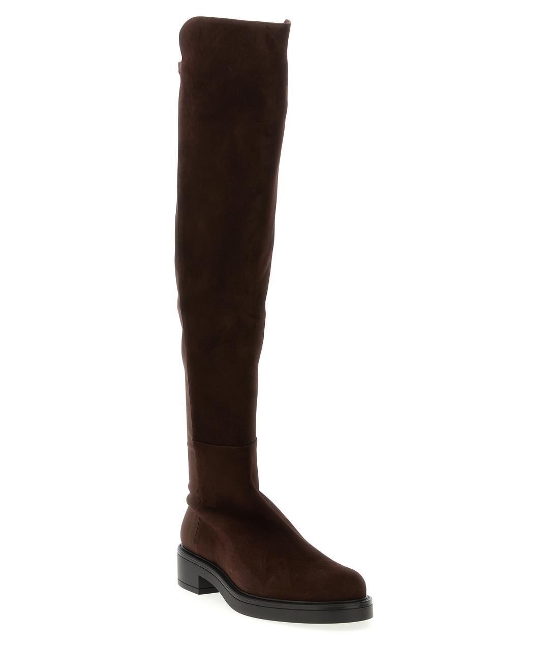 STUART WEITZMAN Коричневые замшевые ботфорты, фото 2