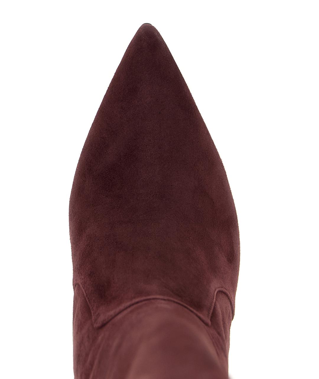 STUART WEITZMAN Бордовые замшевые сапоги, фото 4
