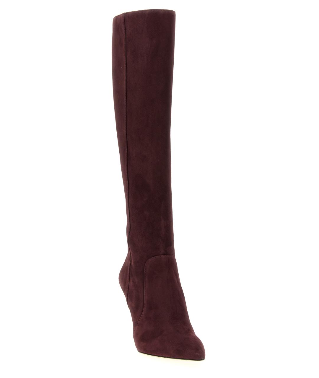 STUART WEITZMAN Бордовые замшевые сапоги, фото 2