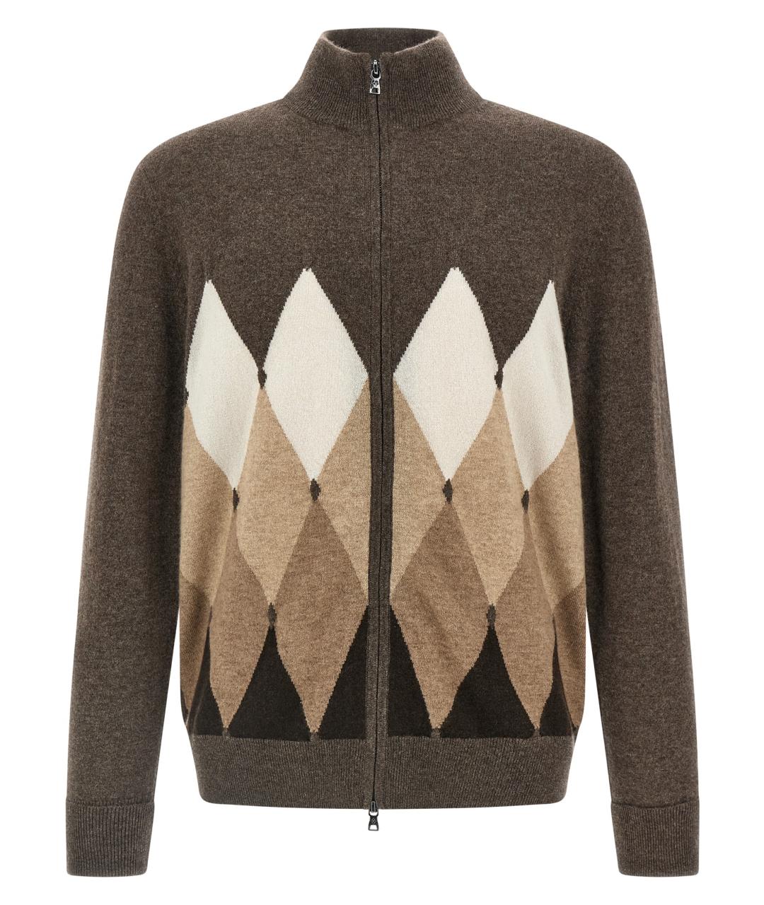 BALLANTYNE Коричневый кашемировый джемпер / свитер, фото 1