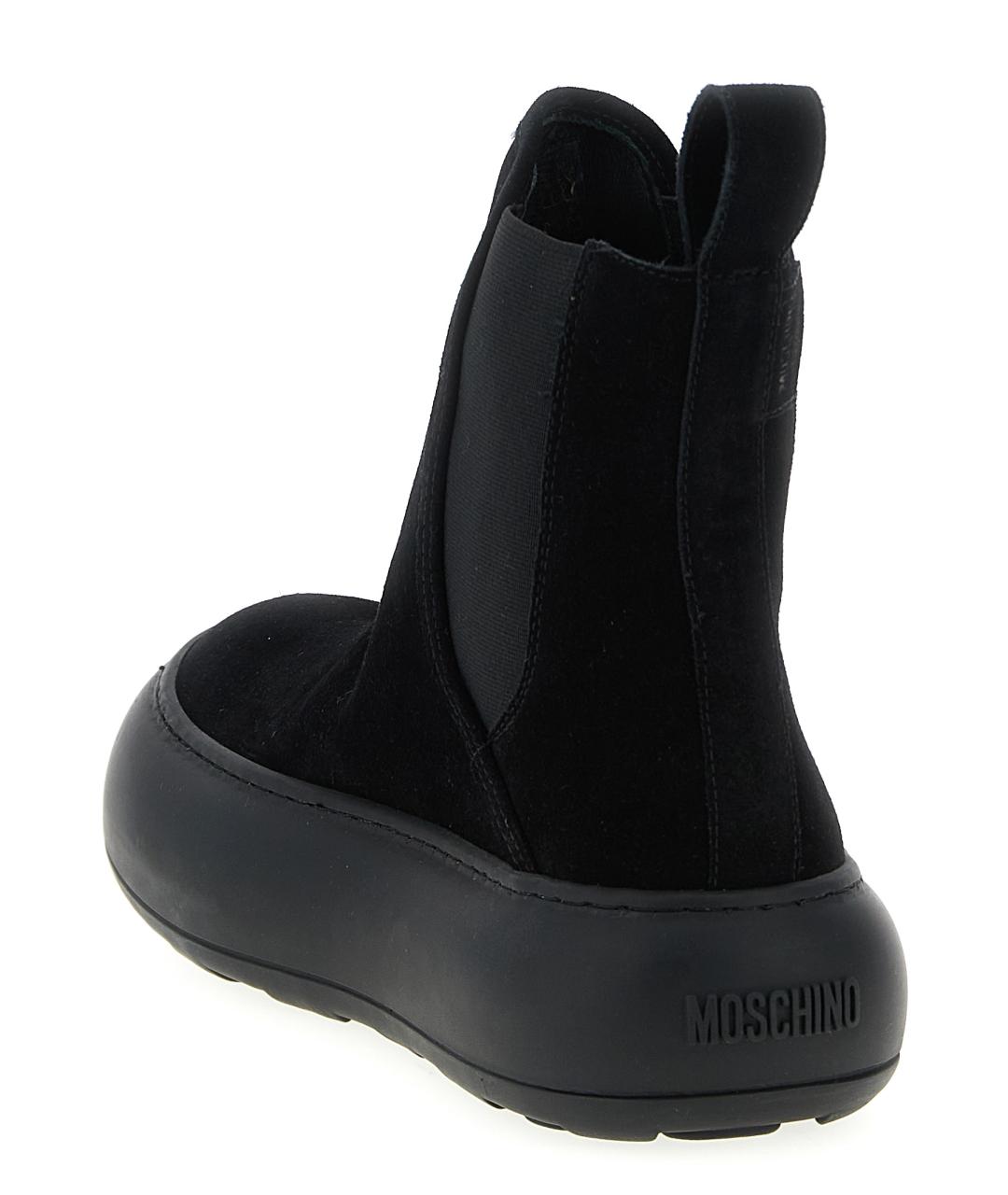 MOSCHINO Черные кожаные кроссовки, фото 3
