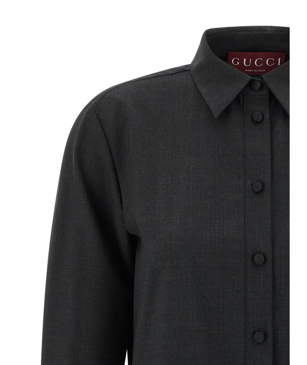 GUCCI Серое шерстяное повседневное платье, фото 3