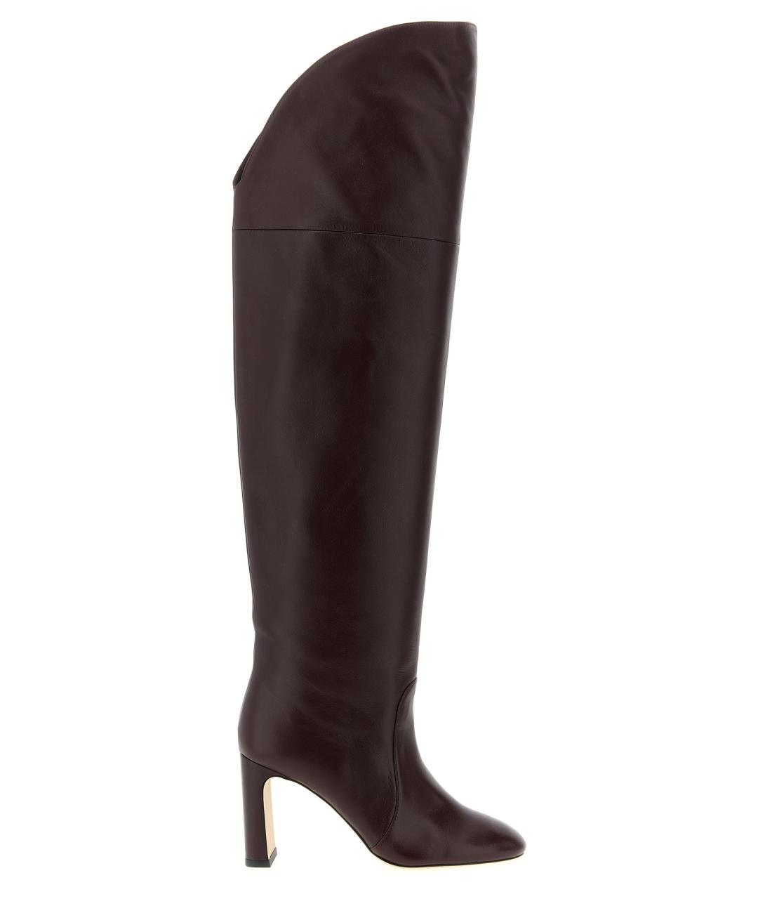STUART WEITZMAN Бордовые кожаные сапоги, фото 1