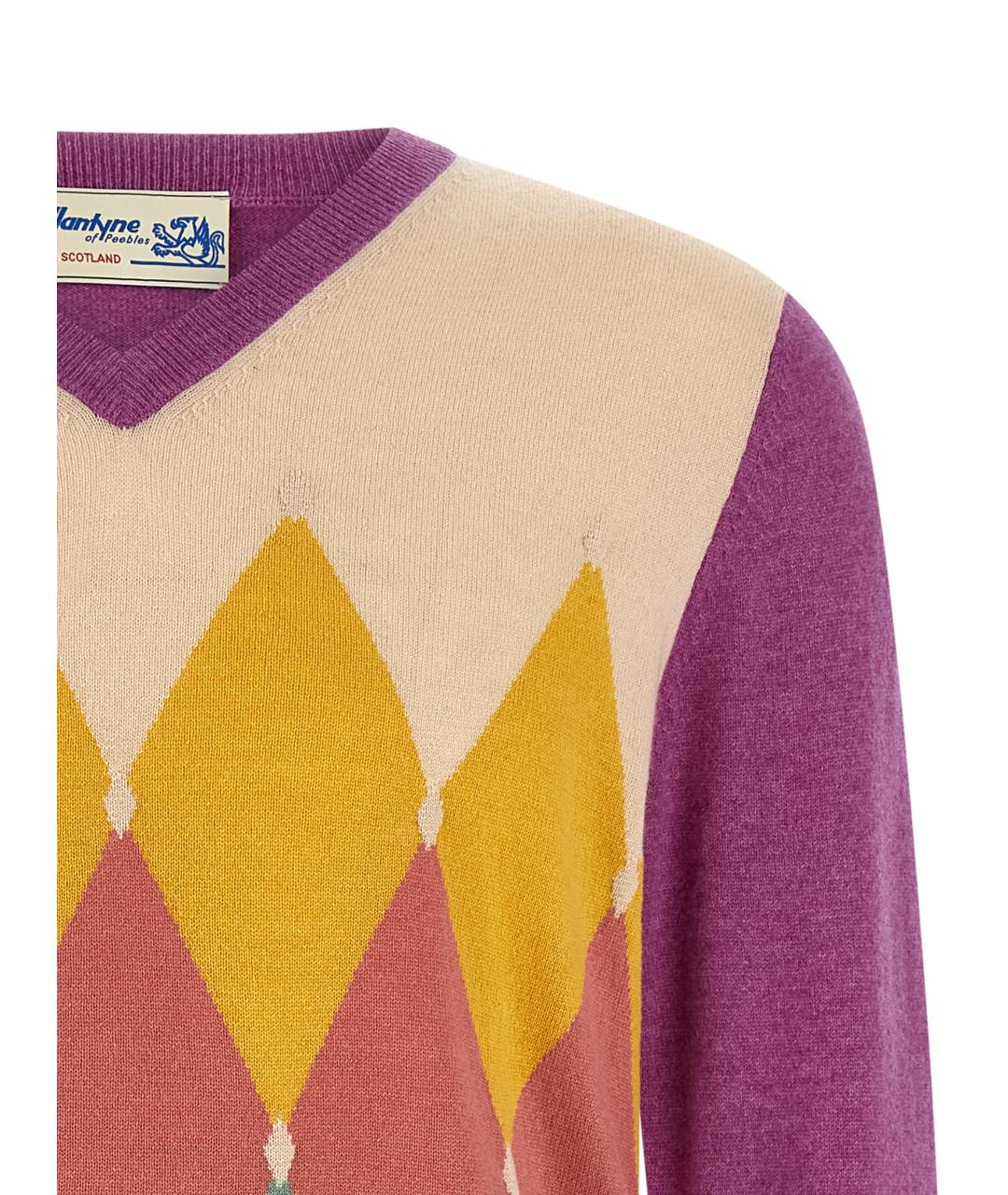 BALLANTYNE Фиолетовый кашемировый джемпер / свитер, фото 3