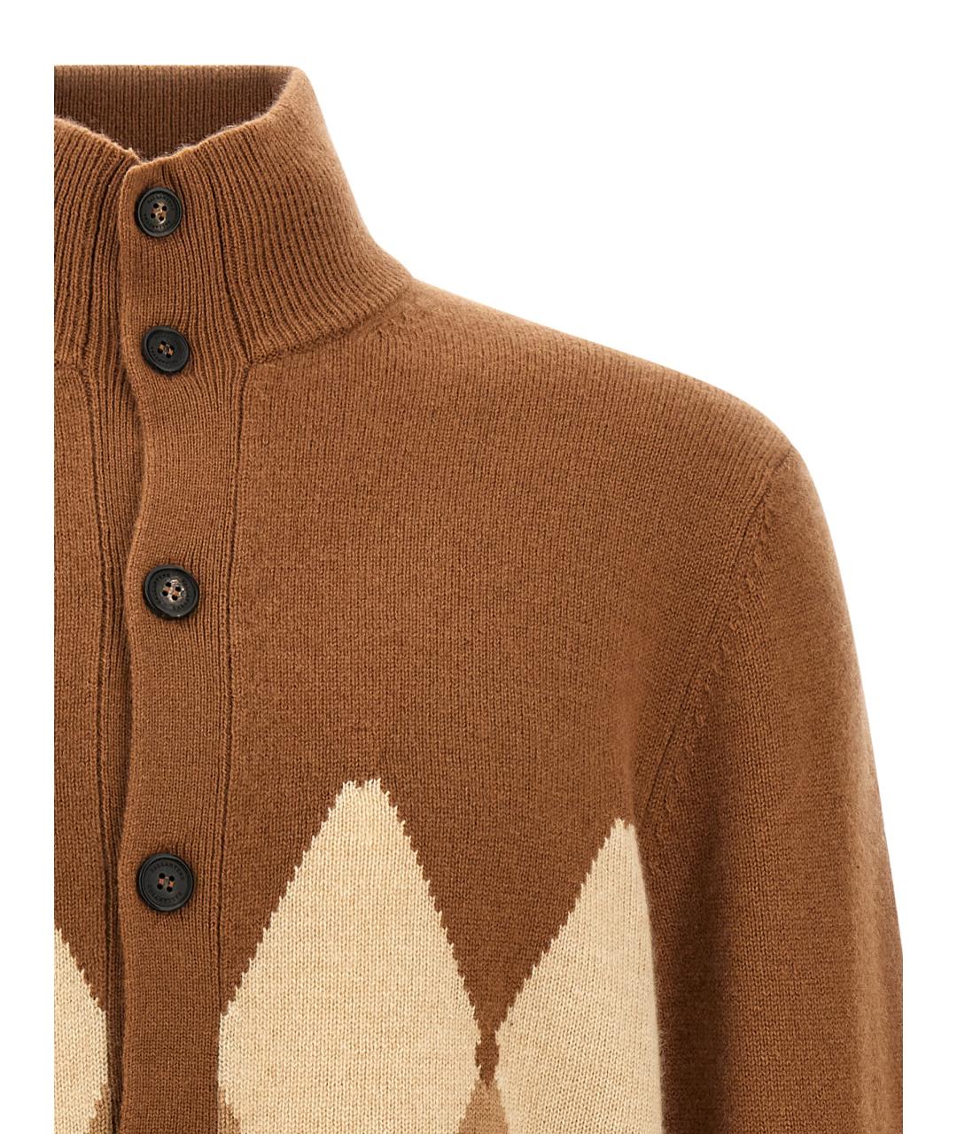 BALLANTYNE Коричневый кашемировый кардиган, фото 3