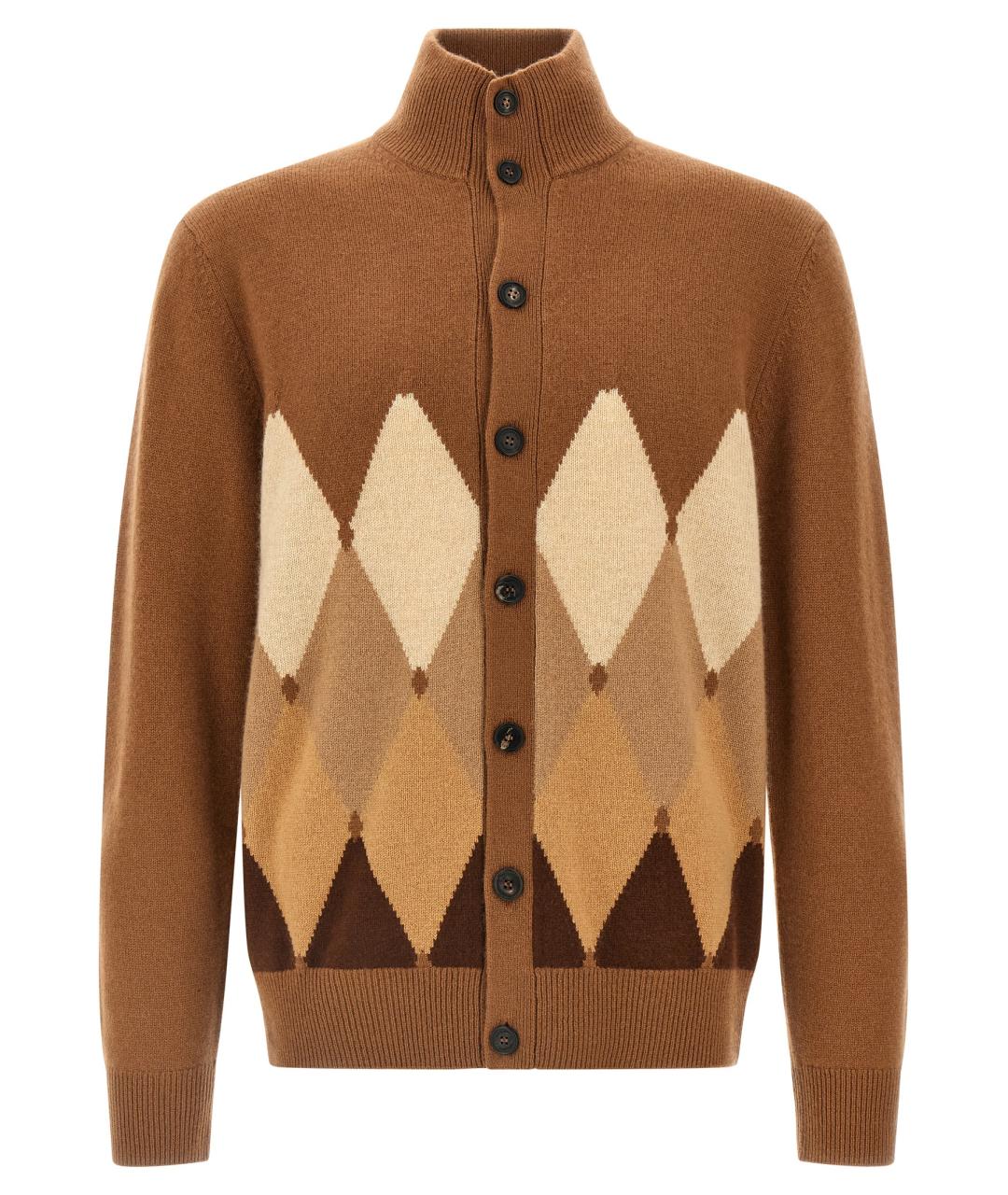 BALLANTYNE Коричневый кашемировый кардиган, фото 1