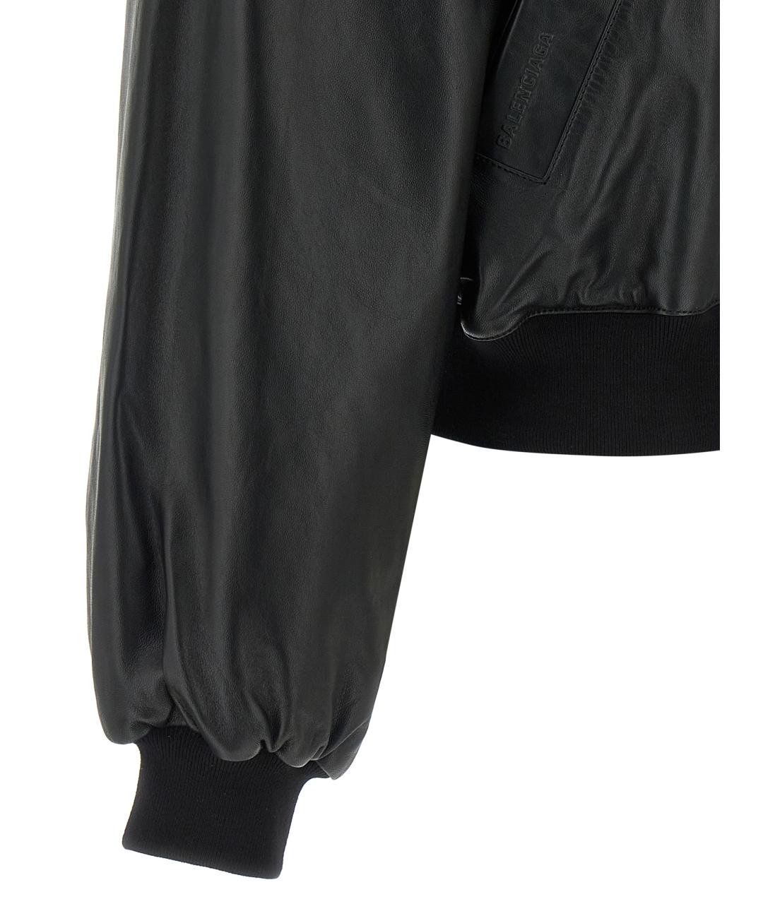 BALENCIAGA Черная кожаная куртка, фото 4