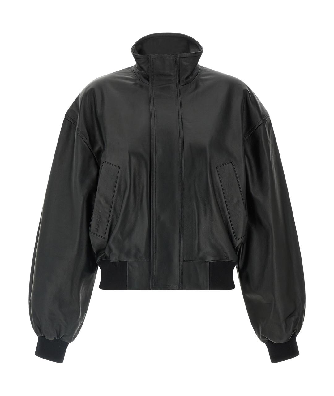 BALENCIAGA Черная кожаная куртка, фото 1