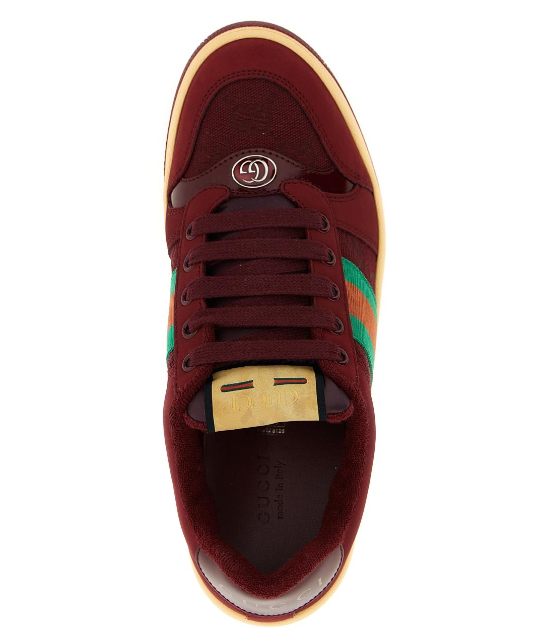 GUCCI Бордовые текстильные кеды, фото 4