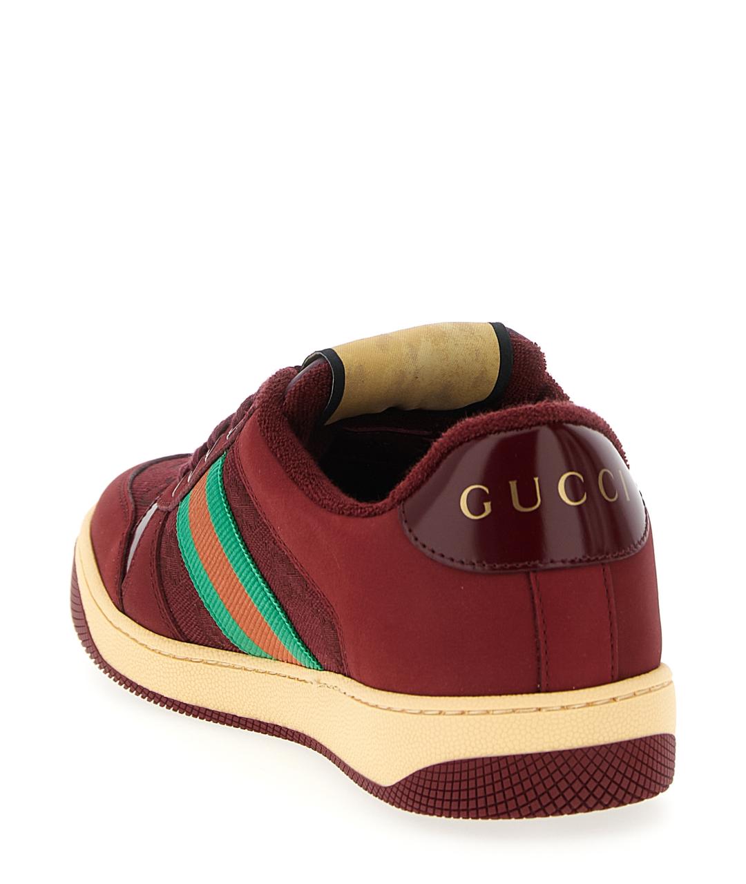 GUCCI Бордовые текстильные кеды, фото 3