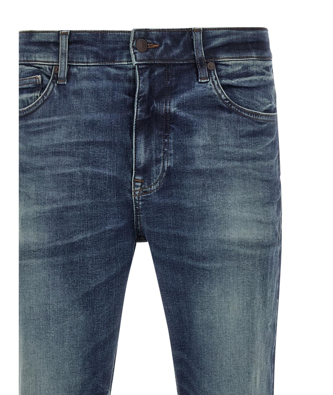 HUGO BOSS Синие хлопковые прямые джинсы, фото 3