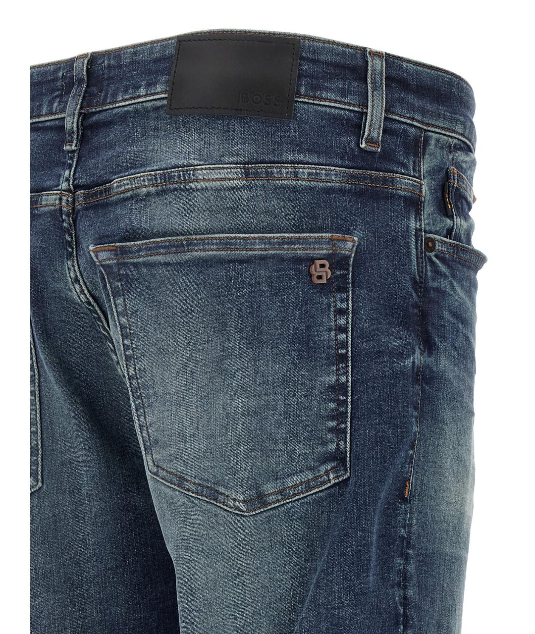 HUGO BOSS Синие хлопковые прямые джинсы, фото 4
