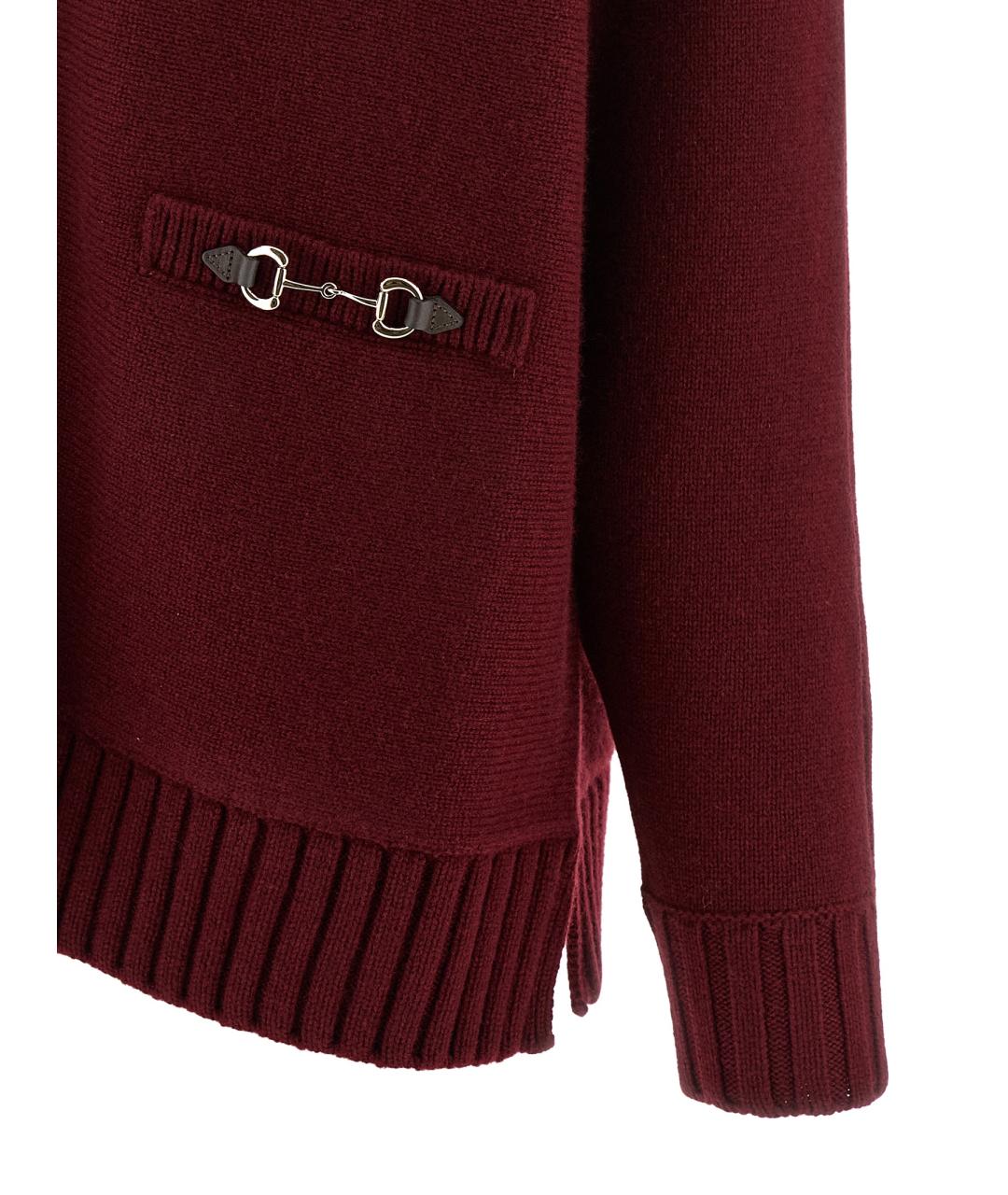 GUCCI Бордовый шерстяной кардиган, фото 4