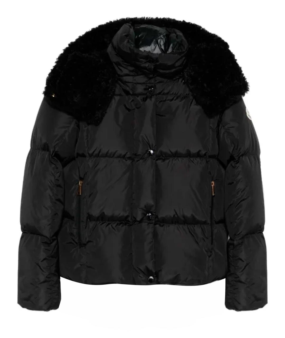 MONCLER Черный полиэстеровый пуховик, фото 1