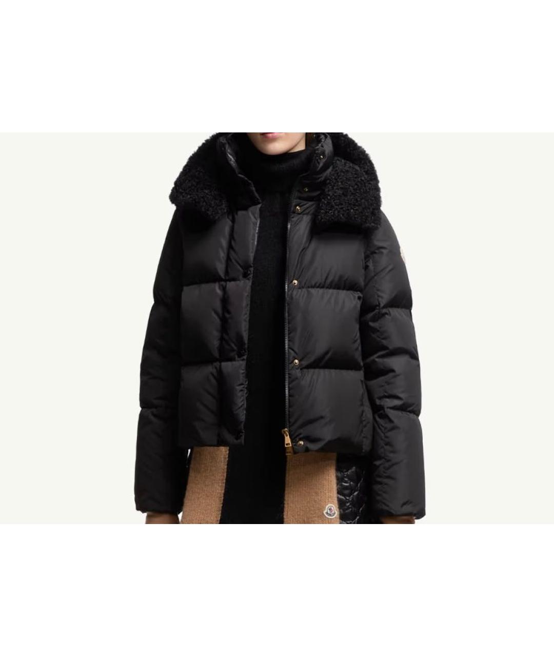 MONCLER Черный полиэстеровый пуховик, фото 7