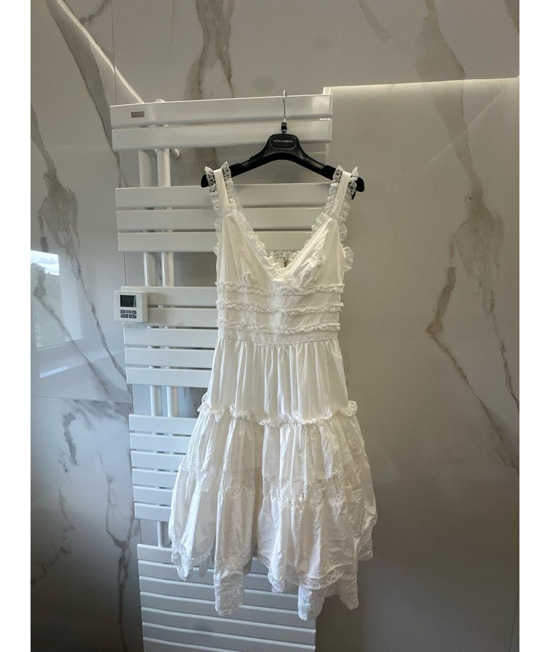 DOLCE&GABBANA Белый хлопковый сарафан, фото 9