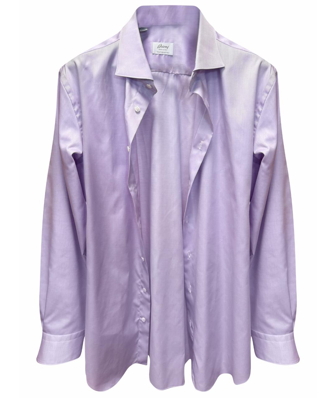 BRIONI Фиолетовая хлопковая классическая рубашка, фото 1