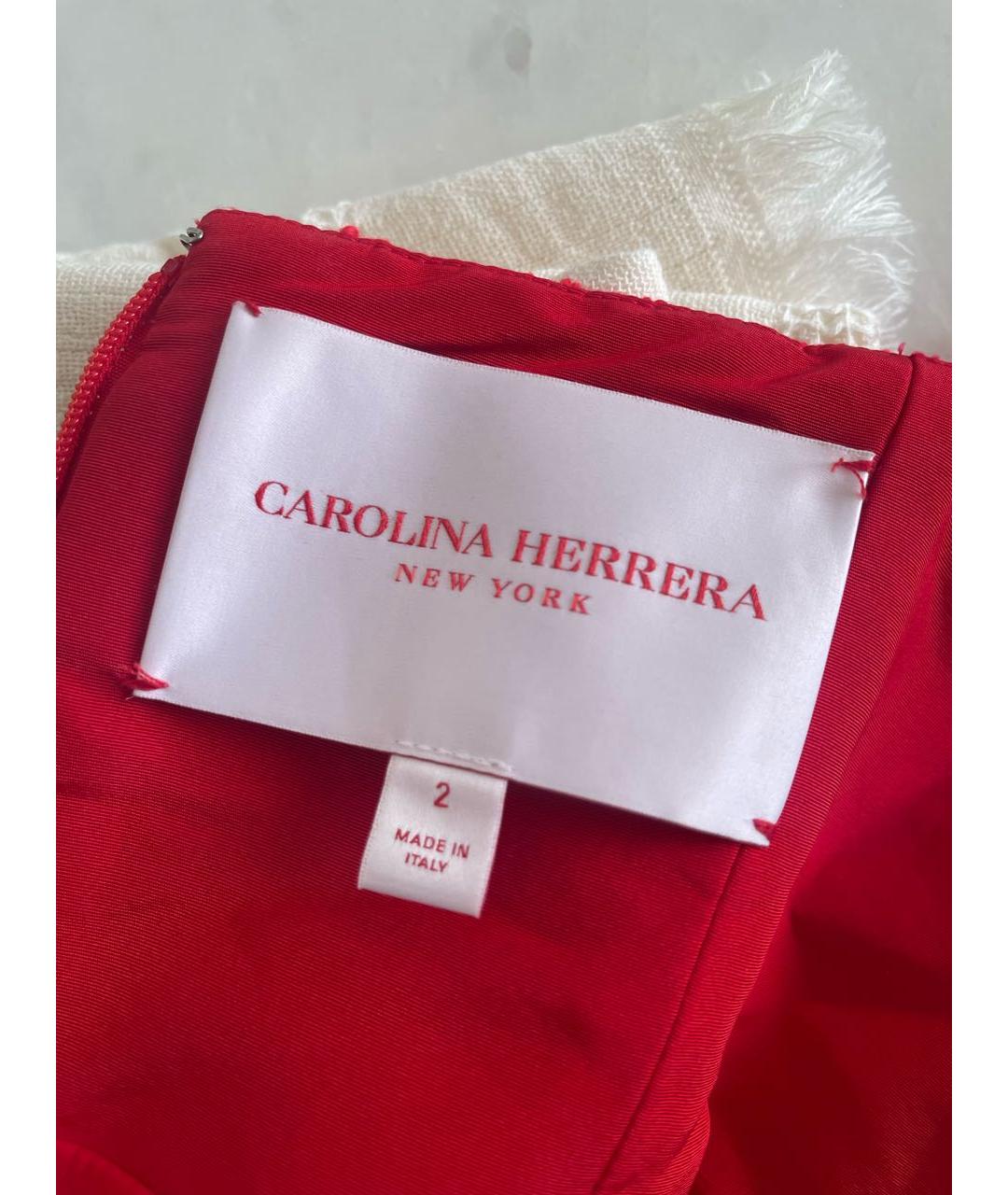 CAROLINA HERRERA Красный твидовый сарафан, фото 6