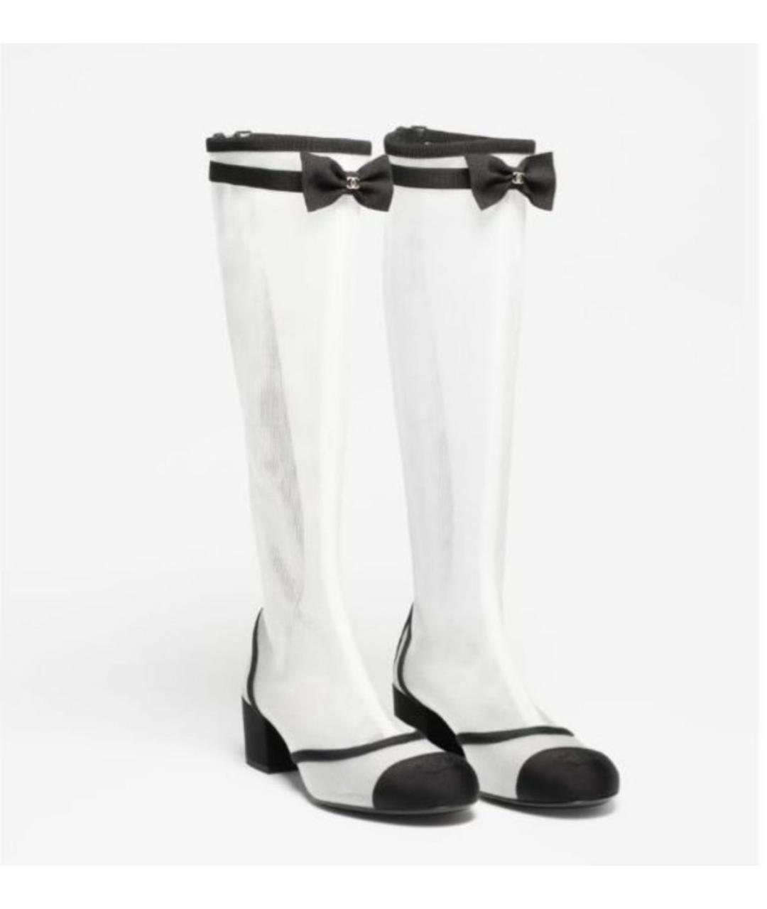 CHANEL Белые синтетические сапоги, фото 3