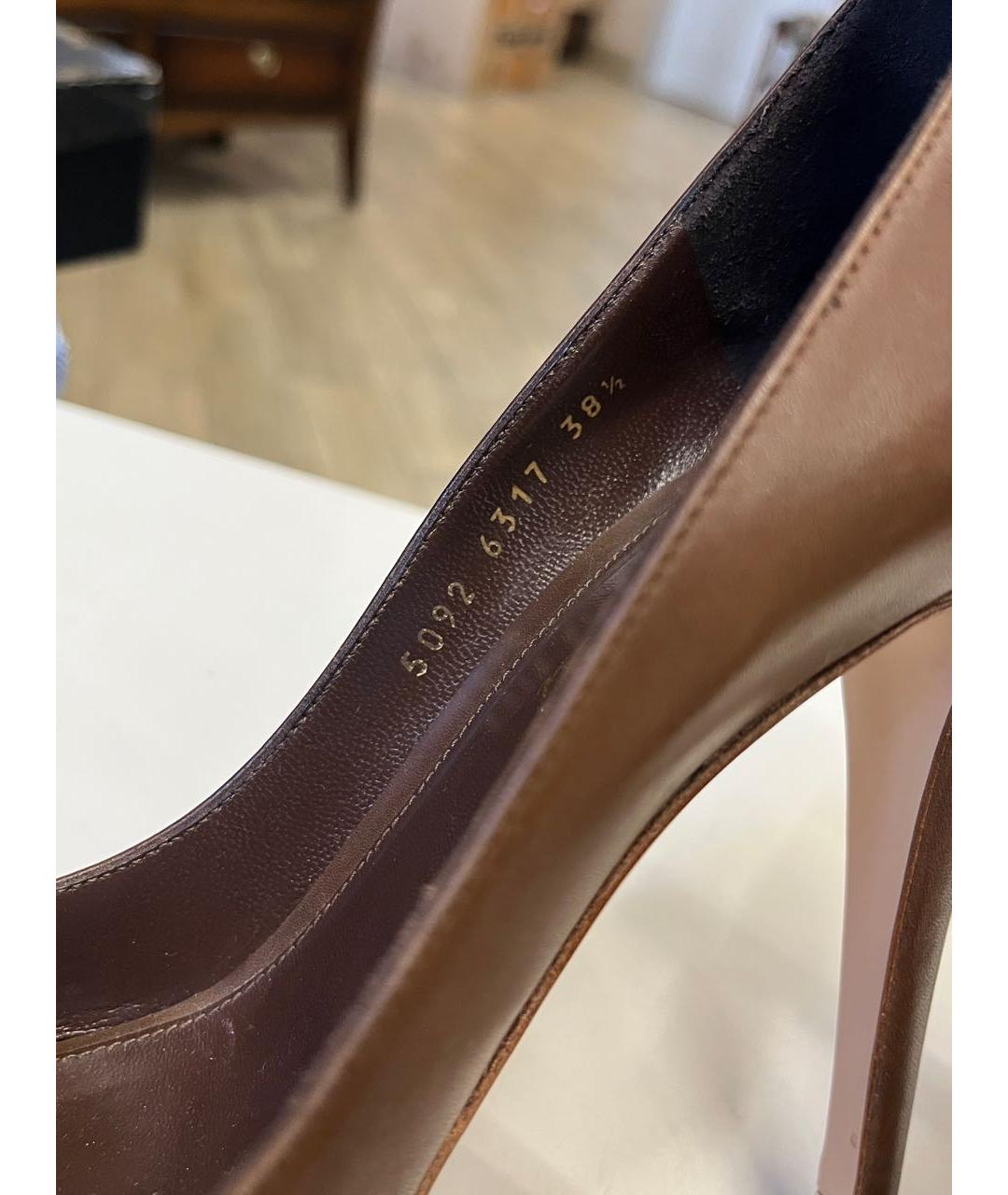 GIANVITO ROSSI Коричневые кожаные туфли, фото 7