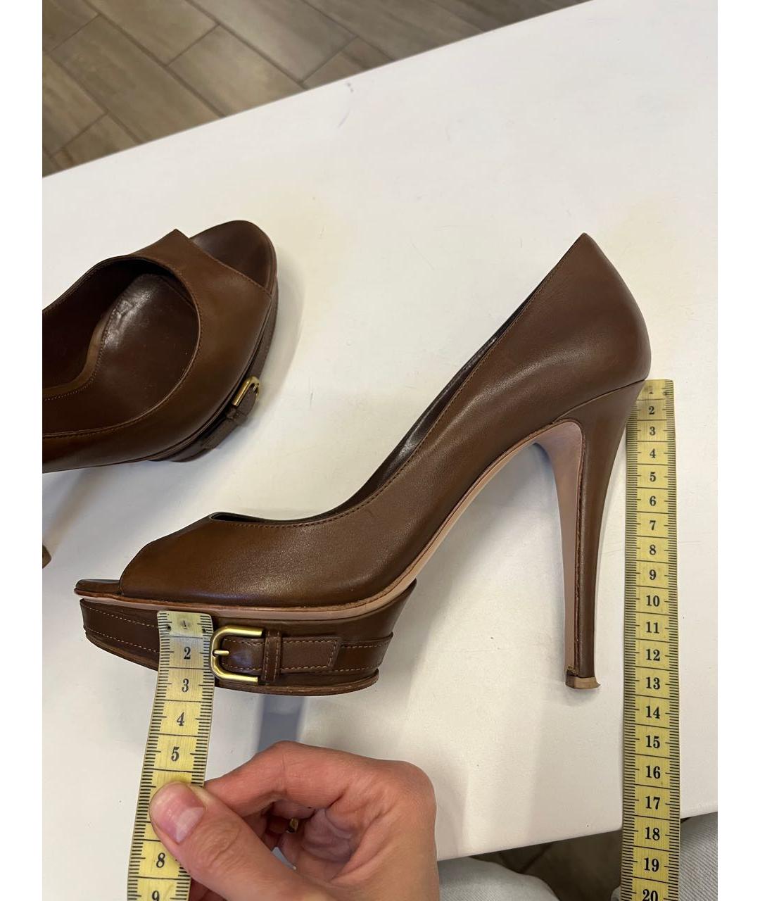 GIANVITO ROSSI Коричневые кожаные туфли, фото 3