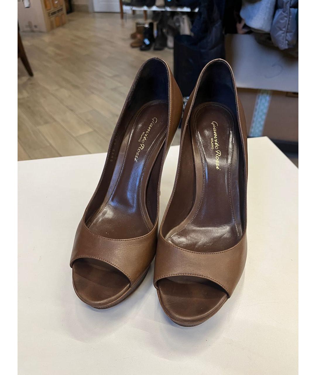 GIANVITO ROSSI Коричневые кожаные туфли, фото 8