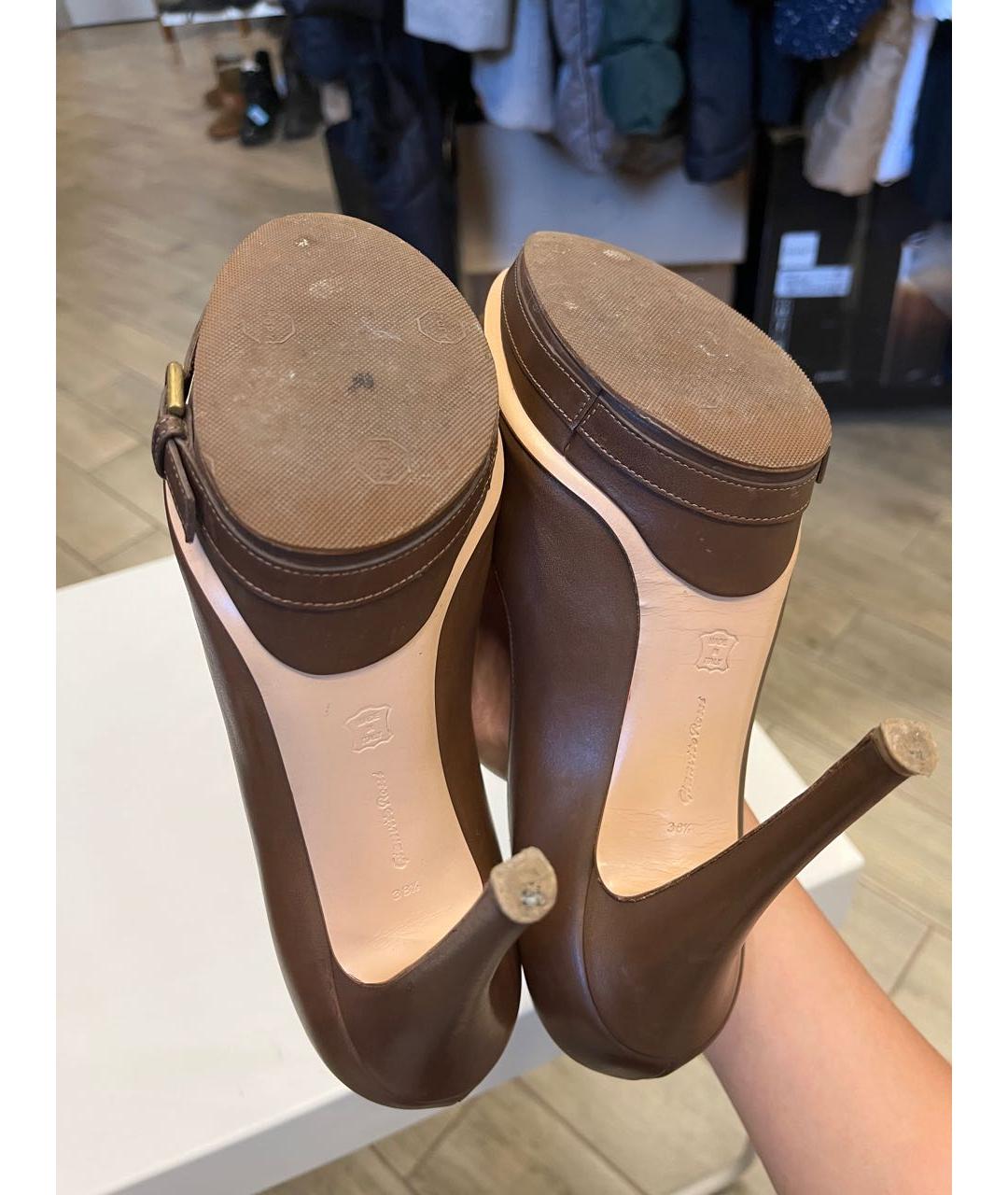 GIANVITO ROSSI Коричневые кожаные туфли, фото 5