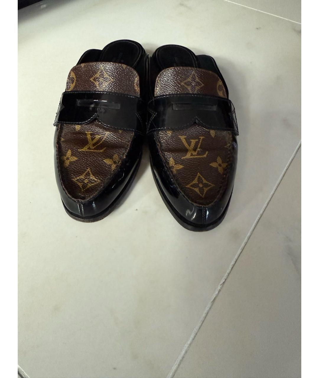 LOUIS VUITTON Коричневые кожаные мюли, фото 2