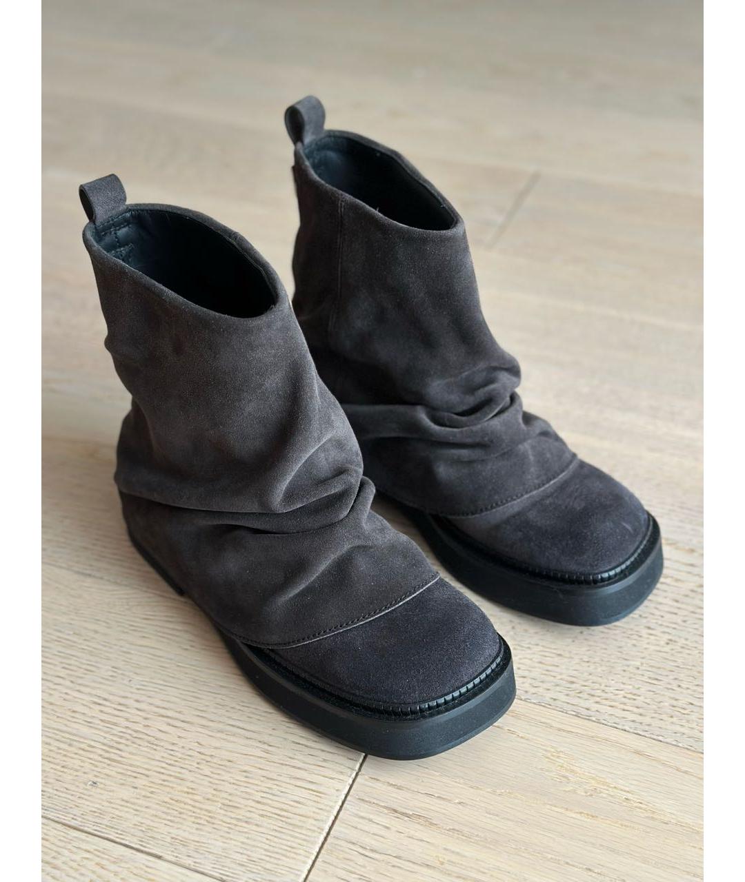 THE ATTICO Коричневые замшевые полусапоги, фото 5