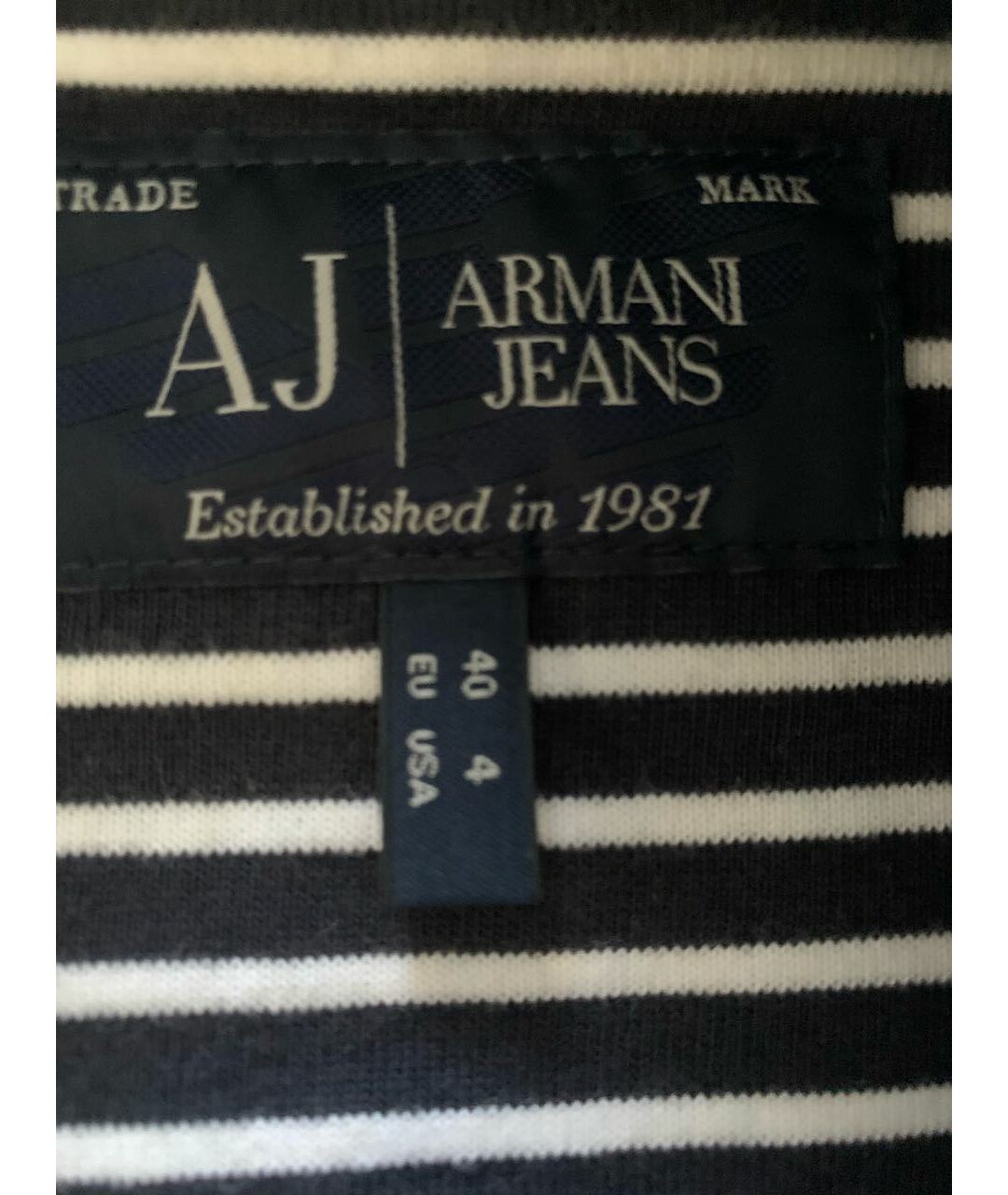 ARMANI JEANS Темно-синяя хлопковая куртка, фото 4