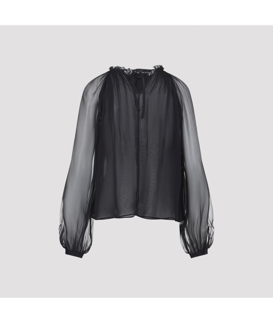 ALBERTA FERRETTI Черная шелковая блузы, фото 2