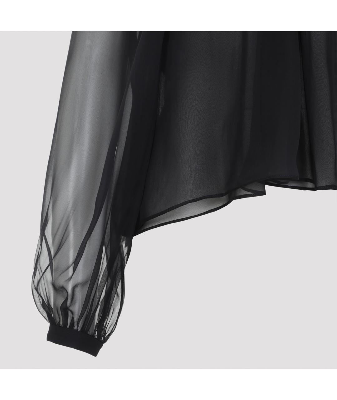 ALBERTA FERRETTI Черная шелковая блузы, фото 3