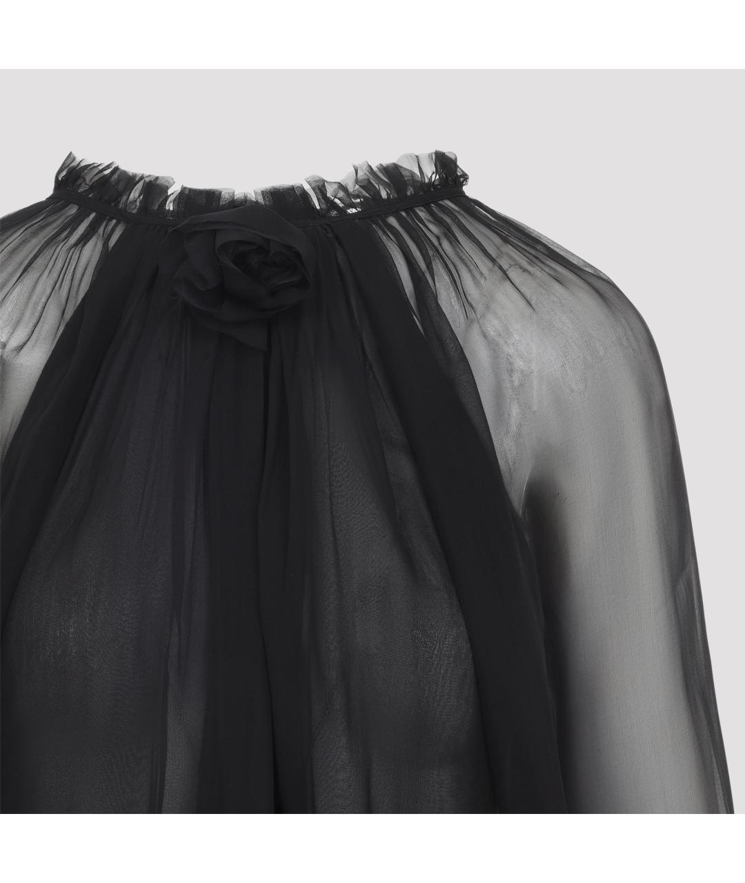 ALBERTA FERRETTI Черная шелковая блузы, фото 4