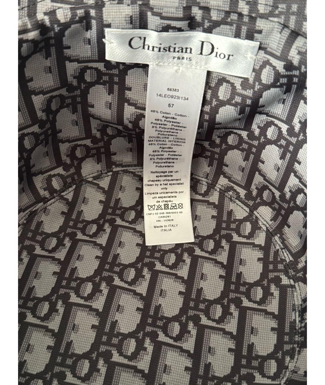 CHRISTIAN DIOR Серая хлопковая панама, фото 4
