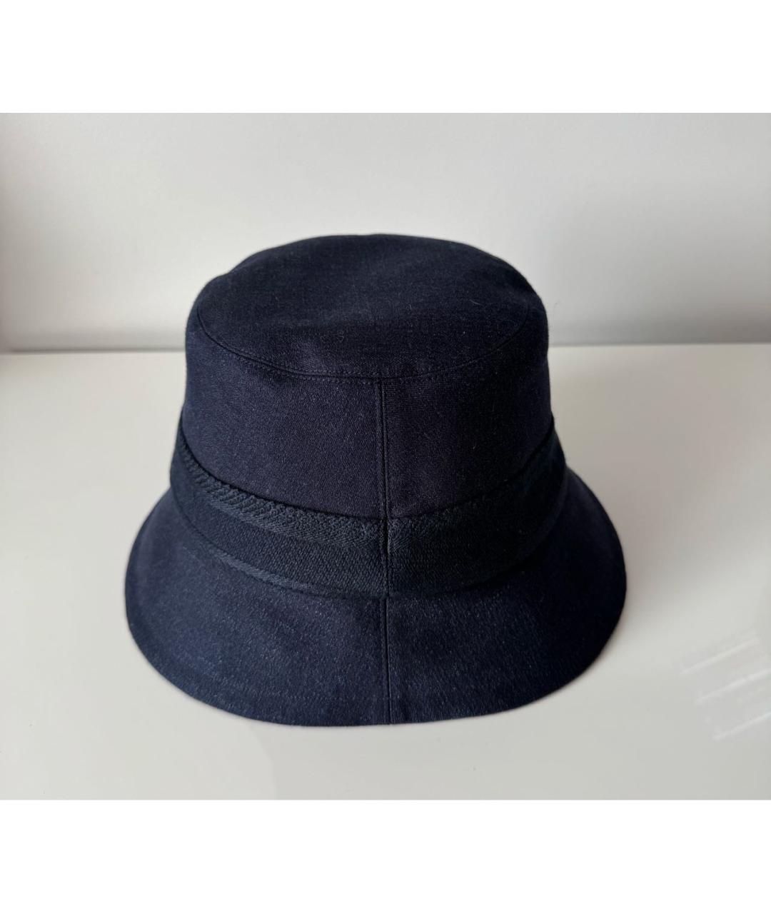 CHRISTIAN DIOR Темно-синяя хлопковая панама, фото 2