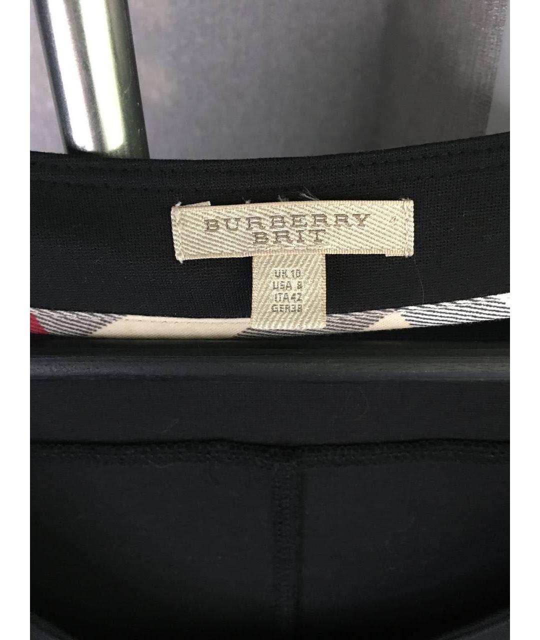 BURBERRY Черное вискозное повседневное платье, фото 6