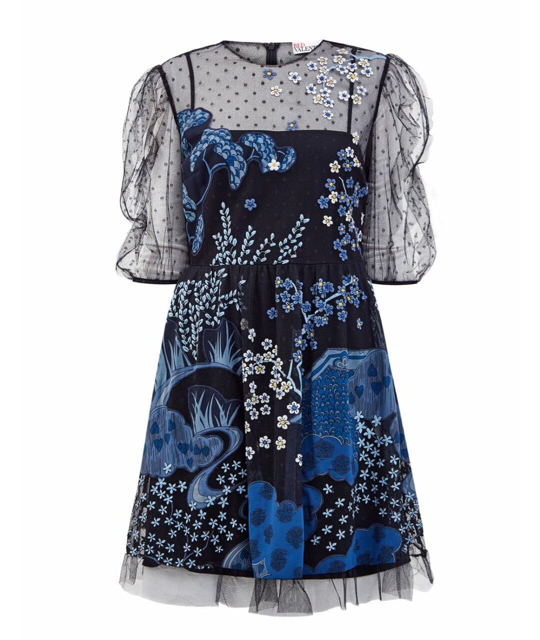 RED VALENTINO Черное полиэстеровое коктейльное платье, фото 1