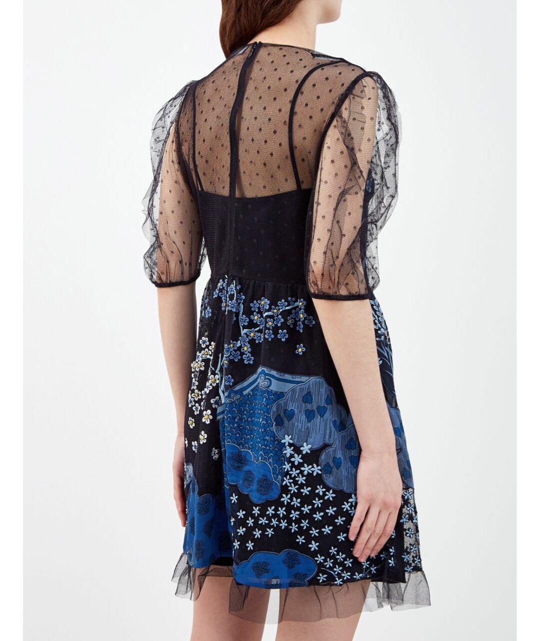 RED VALENTINO Черное полиэстеровое коктейльное платье, фото 4
