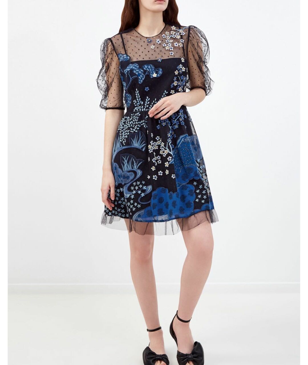RED VALENTINO Черное полиэстеровое коктейльное платье, фото 2